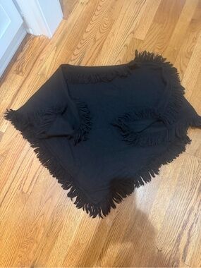 Black Fringe Poncho